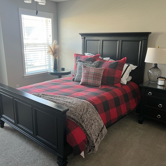 Pottery Barn full/Queen Bryce Buffalo Check Cotton Duvet with 2 shams - Picture 3 of 4